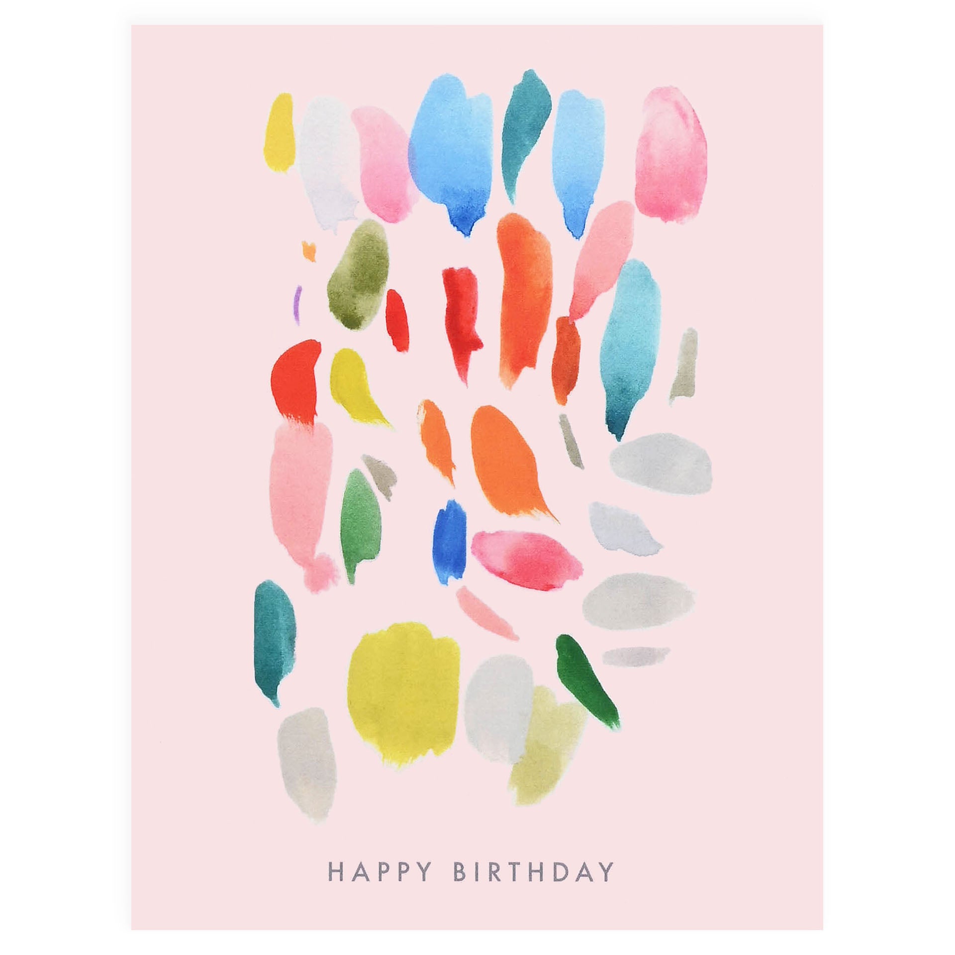 Dear Hancock Birthday Paint Strokes Pink Greeting Card 