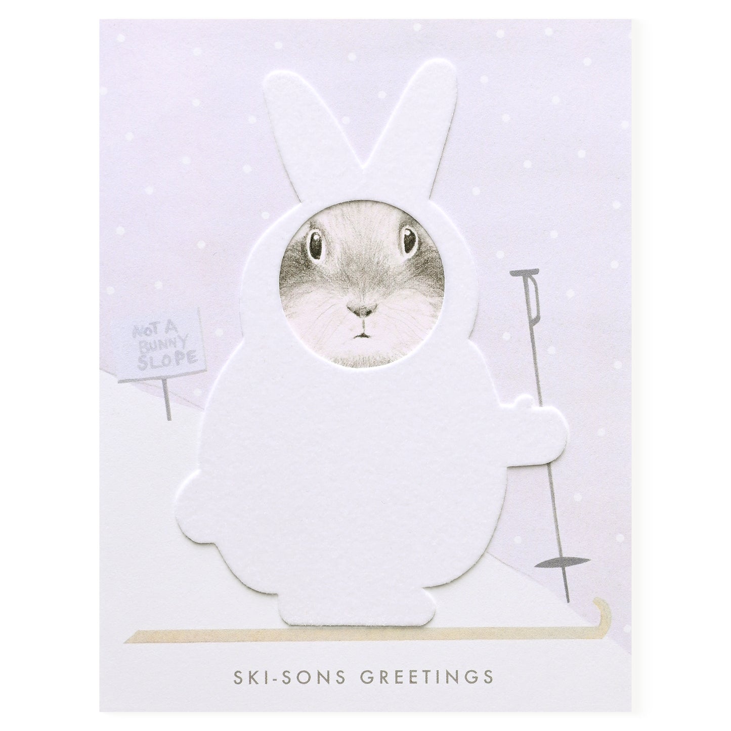 Dear Hancock Ski-sons Greetings Bunny Holiday Card 