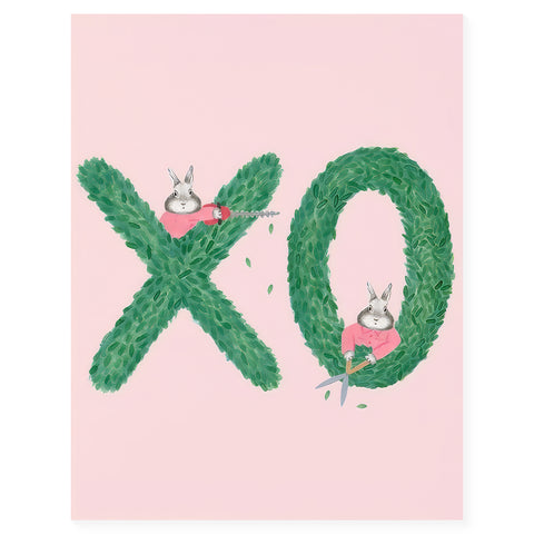 Dear Hancock XO Bunny Gardeners Greeting Card