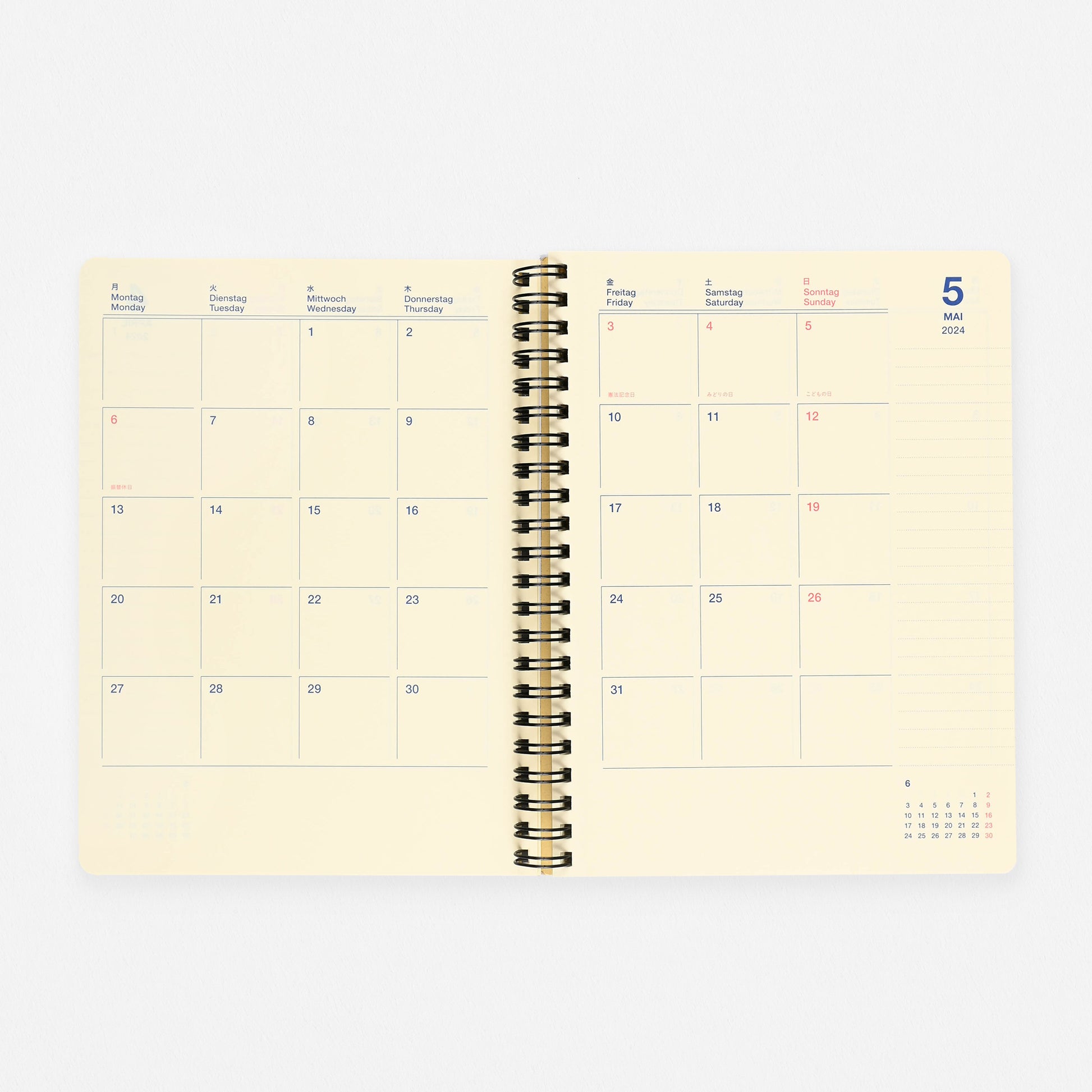 Delfonics Rollbahn 2024 Monthly Planner Black | A5  Or Extra Large 