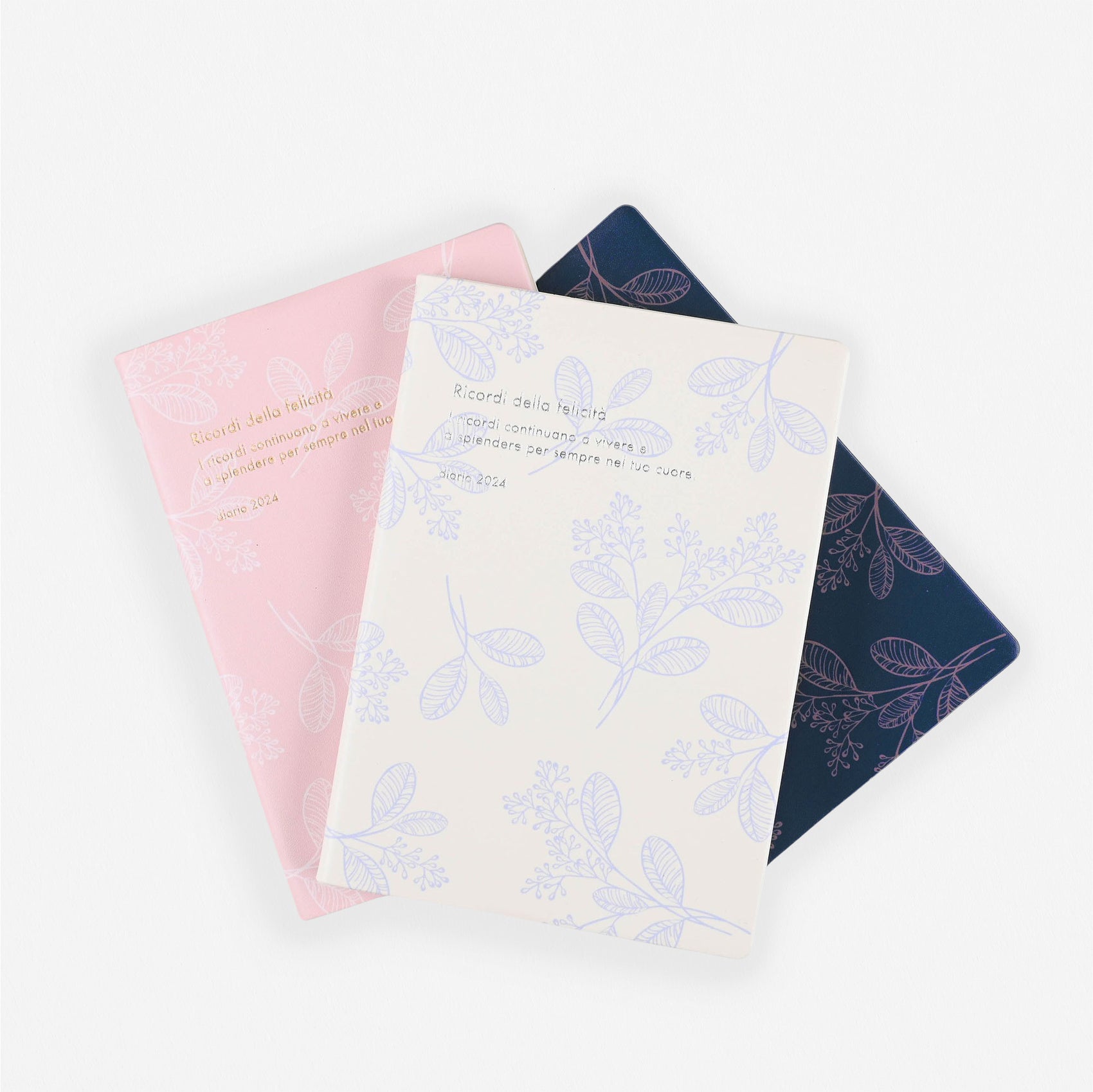 2024 Monthly/Weekly Planner Leene | Dark Blue, Light Pink Or Cream