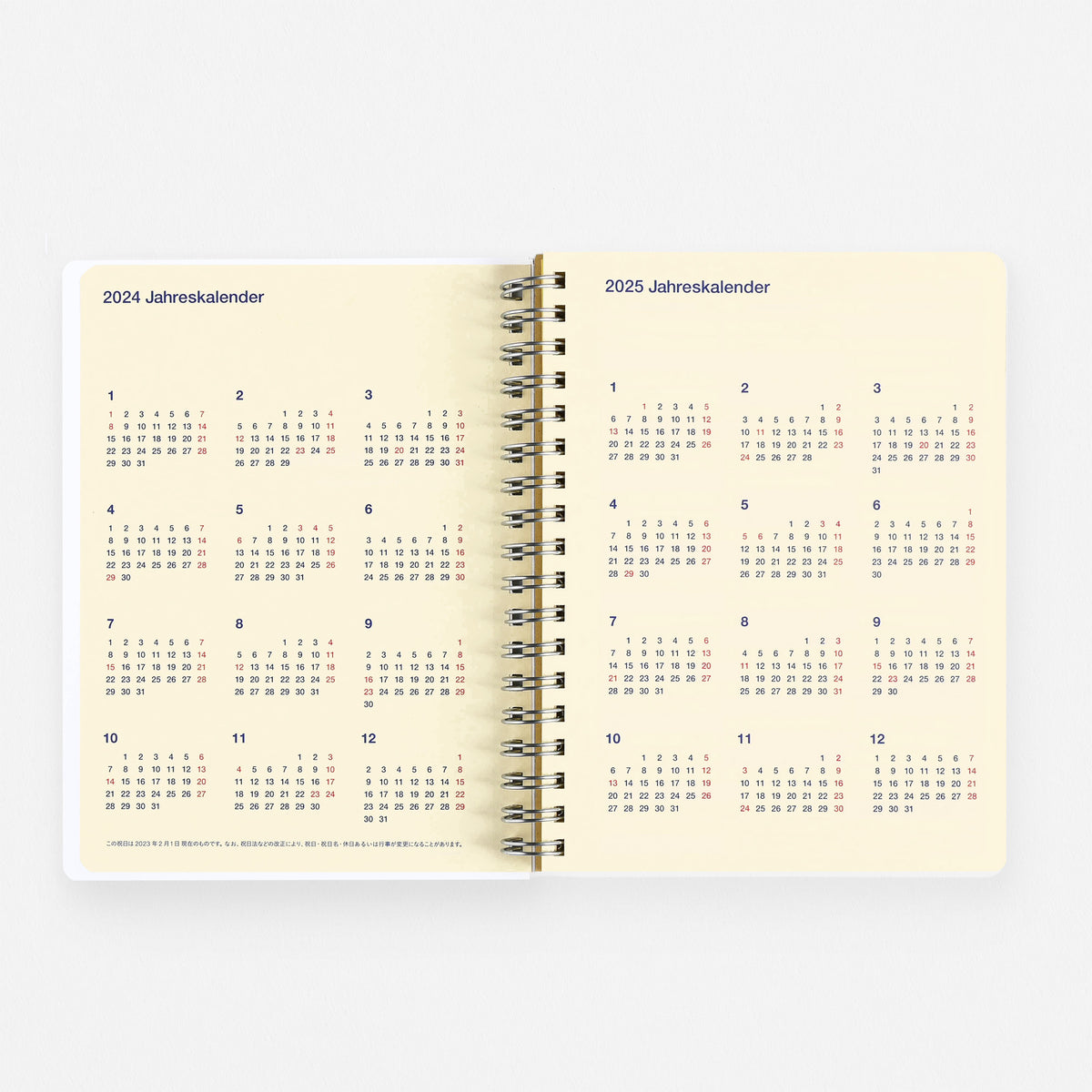 Delfonics Rollbahn 2024 Monthly Planner Leblanc Cream | Medium Or Large 