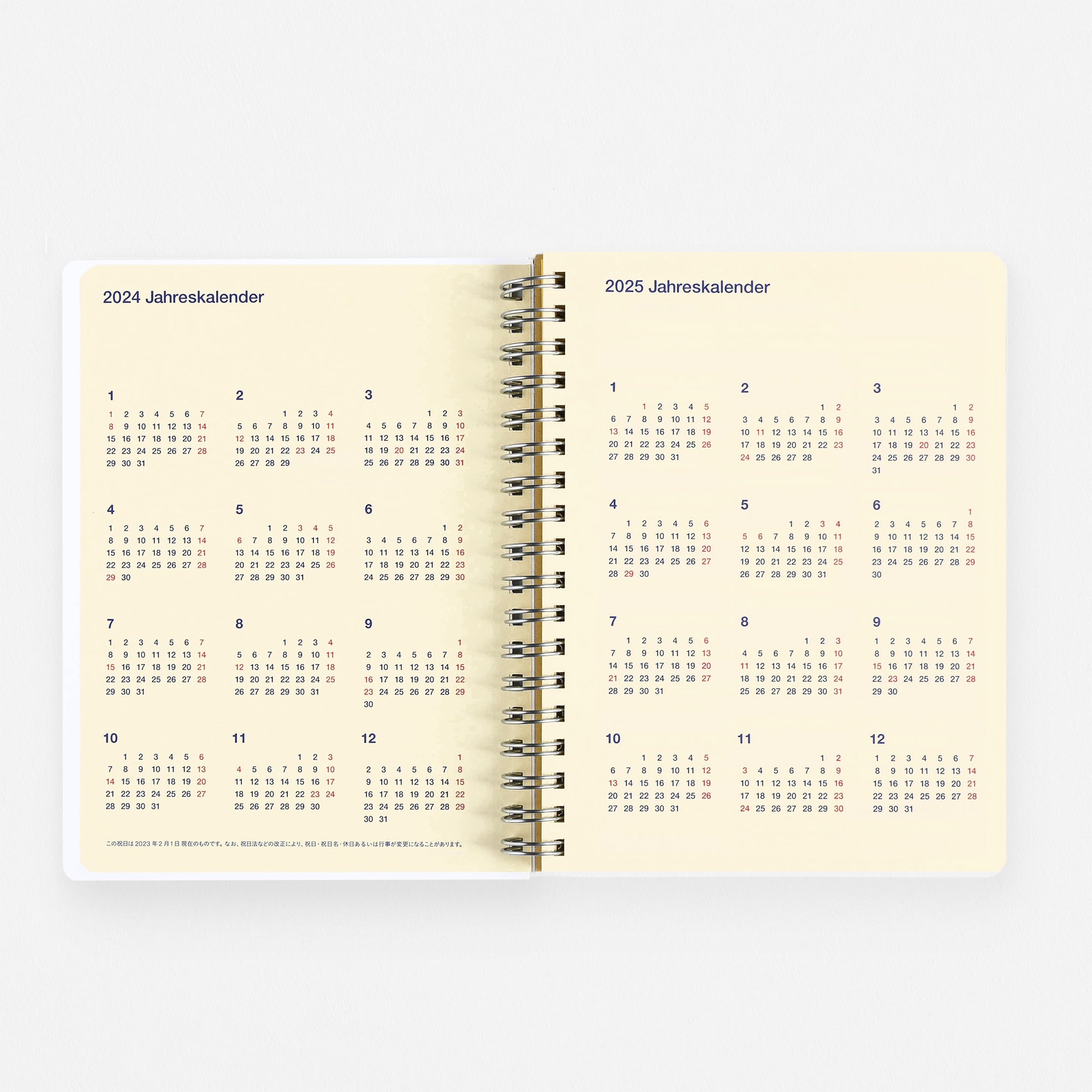 Delfonics Rollbahn 2024 Monthly Planner Leblanc Cream | Medium Or Large 