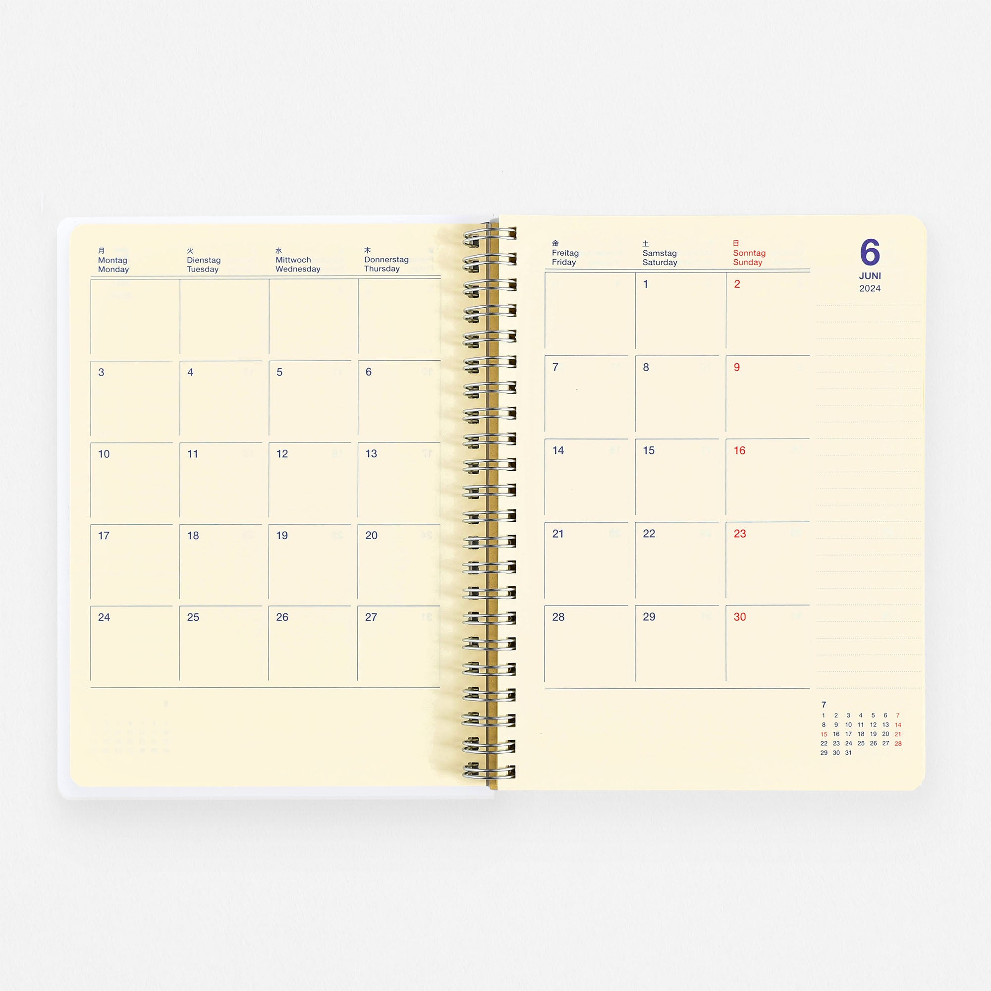 Delfonics Rollbahn 2024 Monthly Planner Leblanc Cream | Medium Or Large 