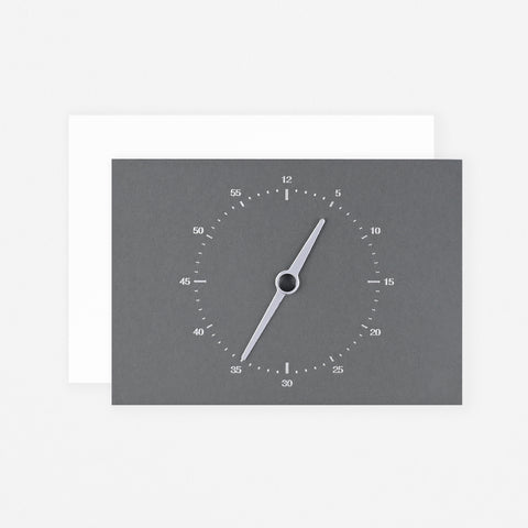 Dotsy Clock Greeting Card | Grey, White Or Black 