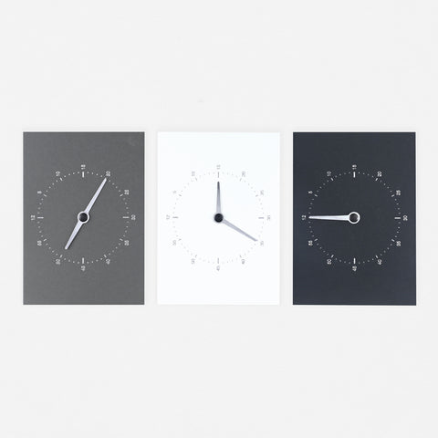 Dotsy Clock Greeting Card | Grey, White Or Black 