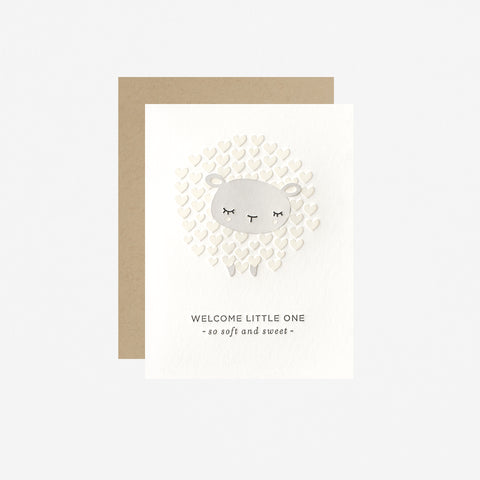 Soft Sweet Lamb New Baby Greeting Card