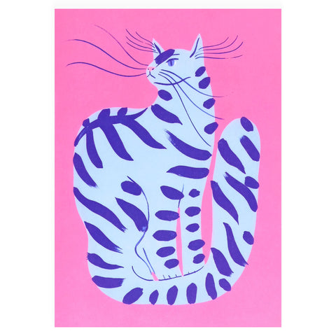 Evermade Cat With Stripes Greeting Card