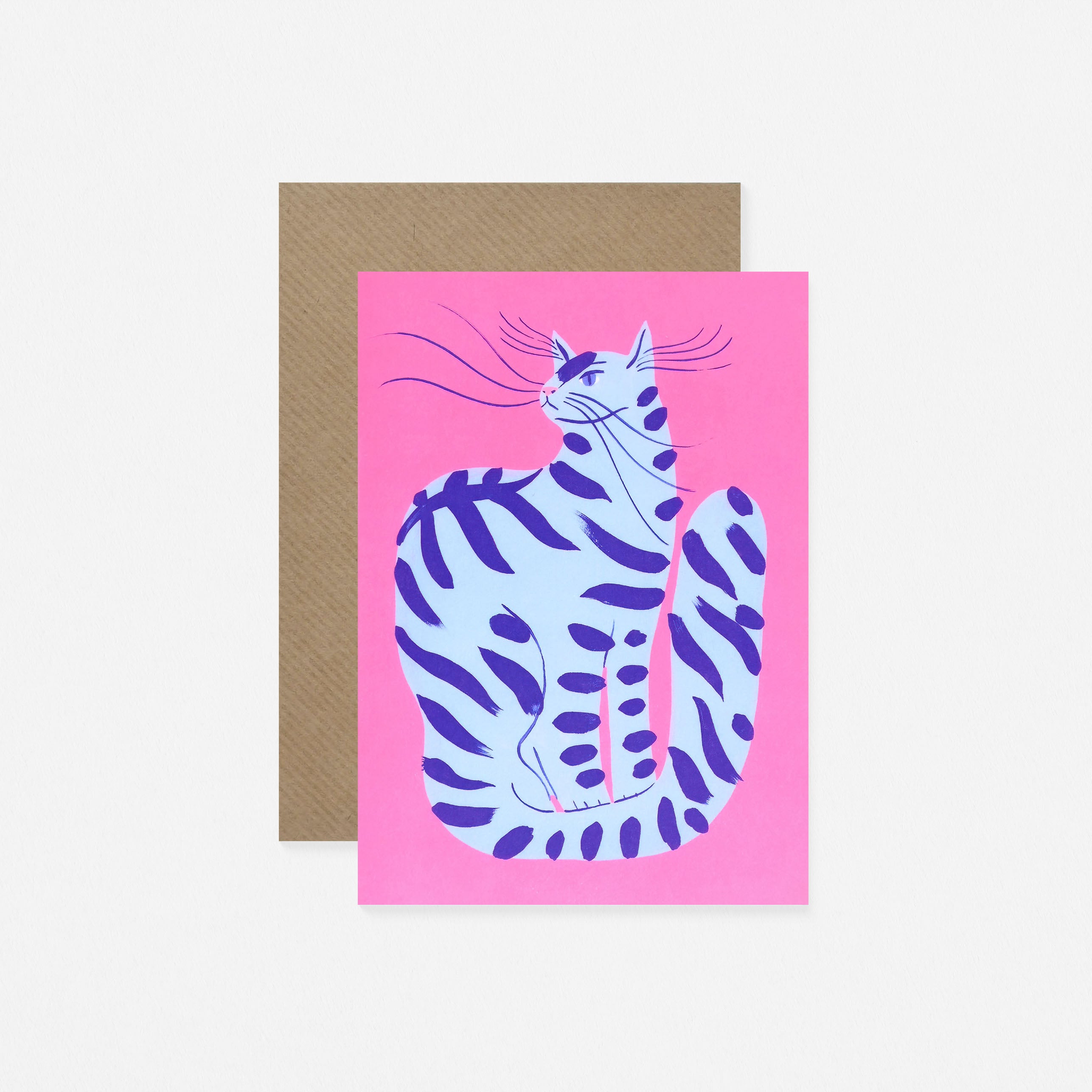 Evermade Cat With Stripes Greeting Card