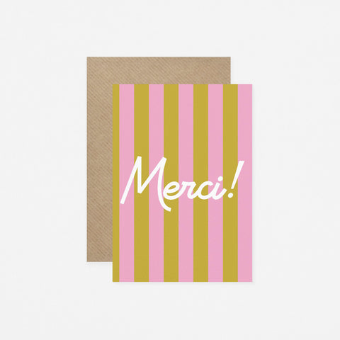 Fin Studio Merci Stripes Thank You Card