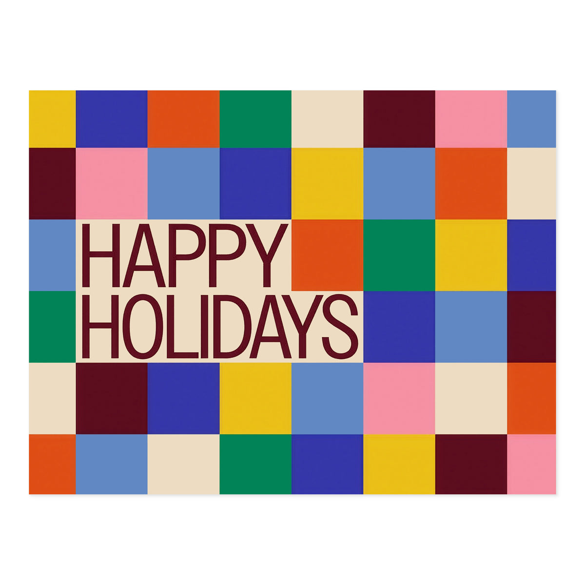 Happy Holidays Color Block Holiday Card