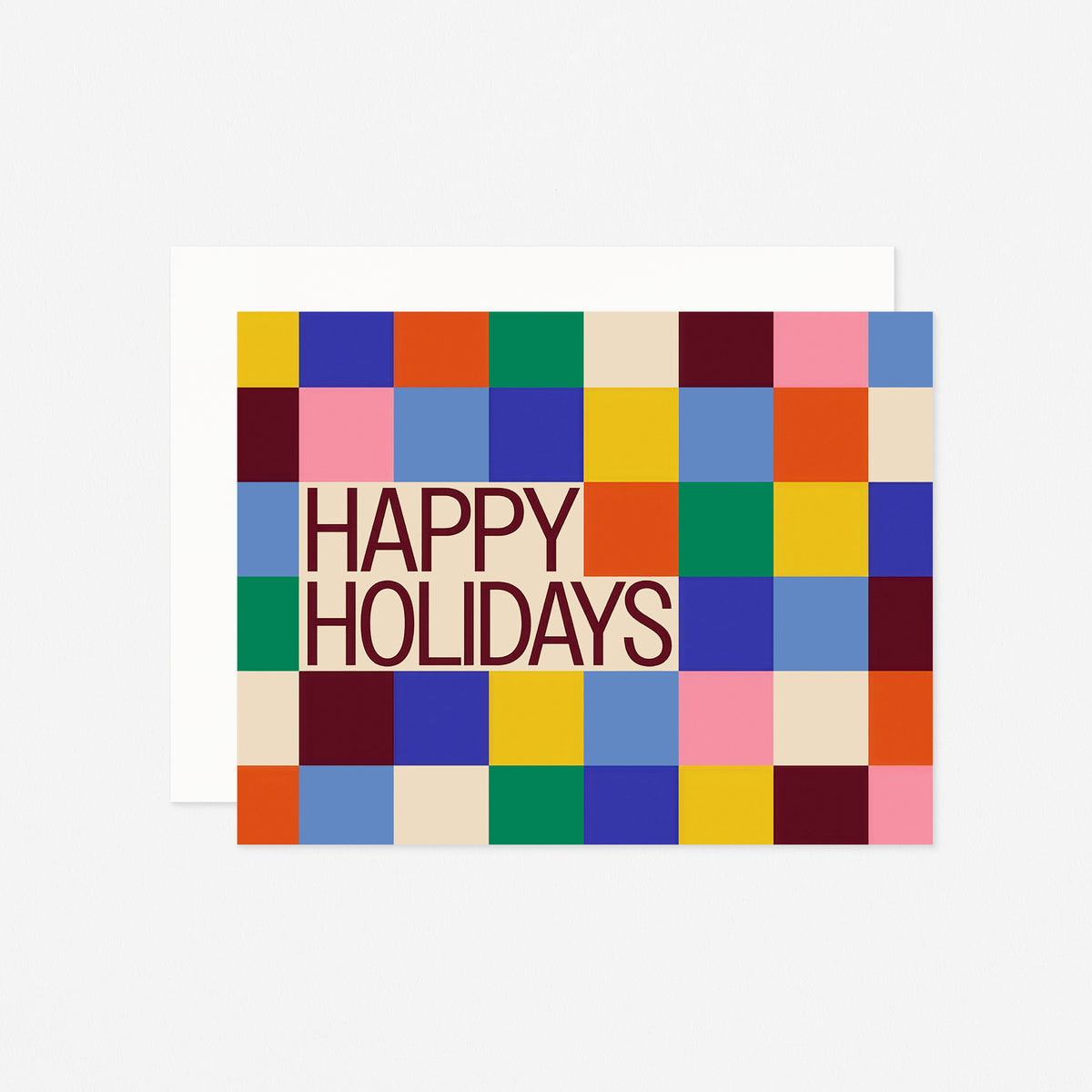 Happy Holidays Color Block Holiday Card