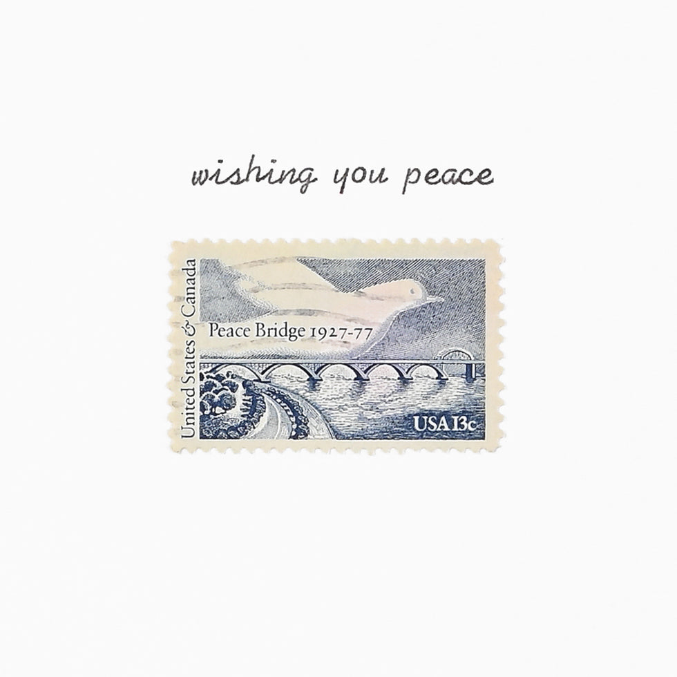 Galaxie Safari Wishing You Peace Vintage Stamp Greeting Card 