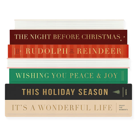 Ginger P. Designs Holiday Books Die-Cut Greeting Card 