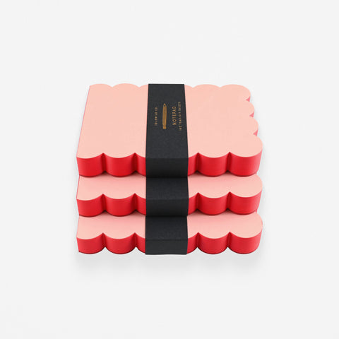 Scalloped Shaped Notepad | Peach + Persimmon Edge