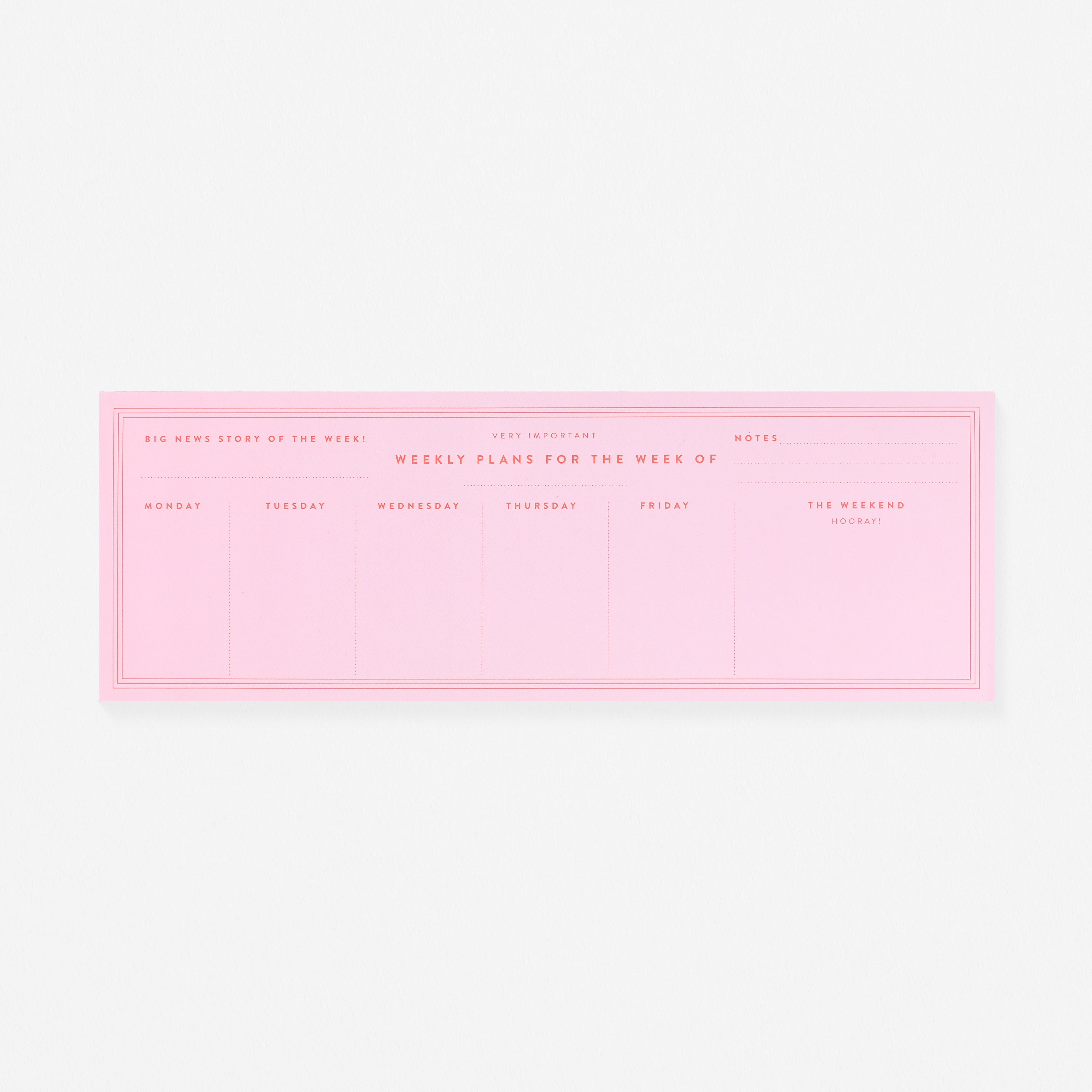 Imogen Owen Vintage Inspired Desk Planner Notepad Pink