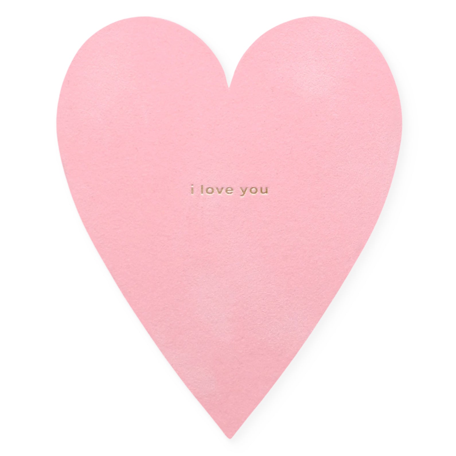 Inkello Pink Velveteen Heart I Love You Greeting Card 