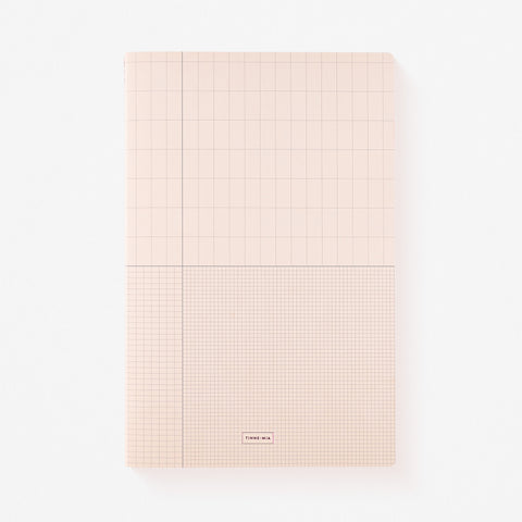 Tinne + Mia Ginger Blossom + Rose Grid Set of Two  Large Exercise Notebooks Lined 