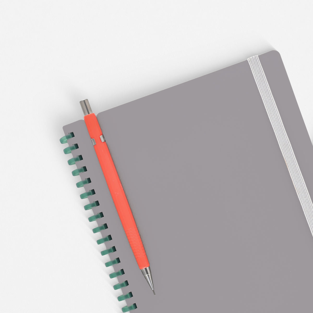 Sooofa Soft Ring Notebook Grey With Green Spiral