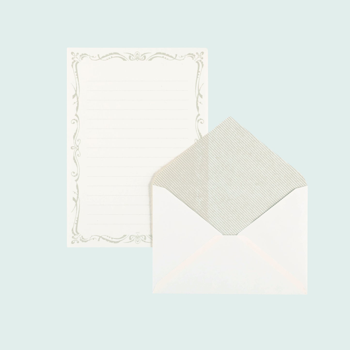 LIFE Stationery L. Writing Paper Notepad And Envelopes Cream 