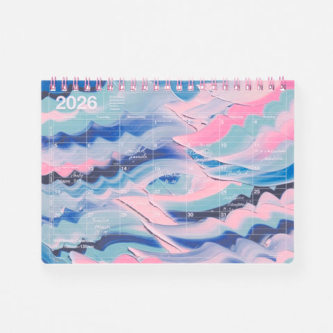 MARK'S Inc. 2026 Yoshiki Okamura Small Monthly Planner Notebook | 3 Colorways Summer Wave