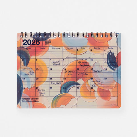 MARK'S Inc. 2026 Yoshiki Okamura Small Monthly Planner Notebook | 3 Colorways Valencia Orange
