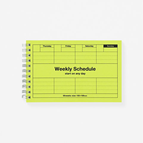 MARK'S Inc. Dayfree Weekly Schedule Undated Planner | 5 Colors Neo Citron