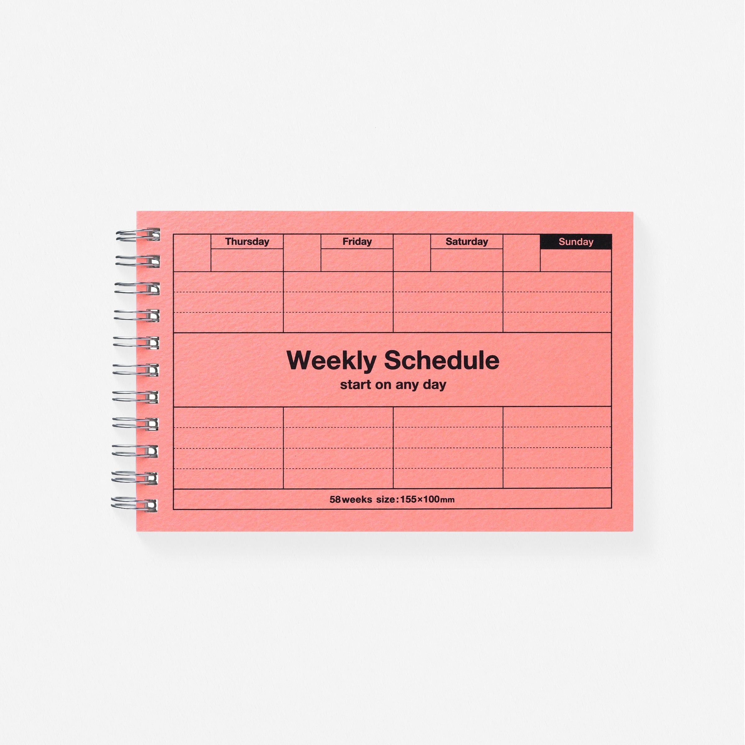 MARK'S Inc. Dayfree Weekly Schedule Undated Planner Neo Pink