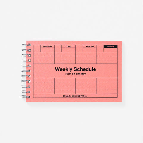 MARK'S Inc. Dayfree Weekly Schedule Undated Planner | 5 Colors Neo Pink