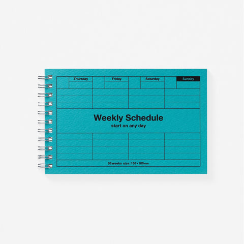 MARK'S Inc. Dayfree Weekly Schedule Undated Planner | 5 Colors Turquoise