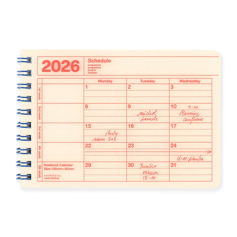 MARK'S Inc. 2026 Mini Monthly Planner Ivory
