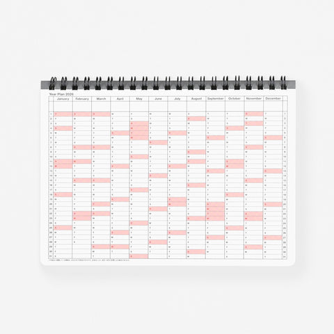 MARK'S Inc. 2026 Yoshiki Okamura Small Monthly Planner Notebook | 3 Colorways