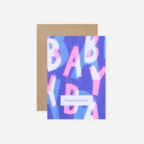 Miscellany Press New Baby Type Greeting Card 