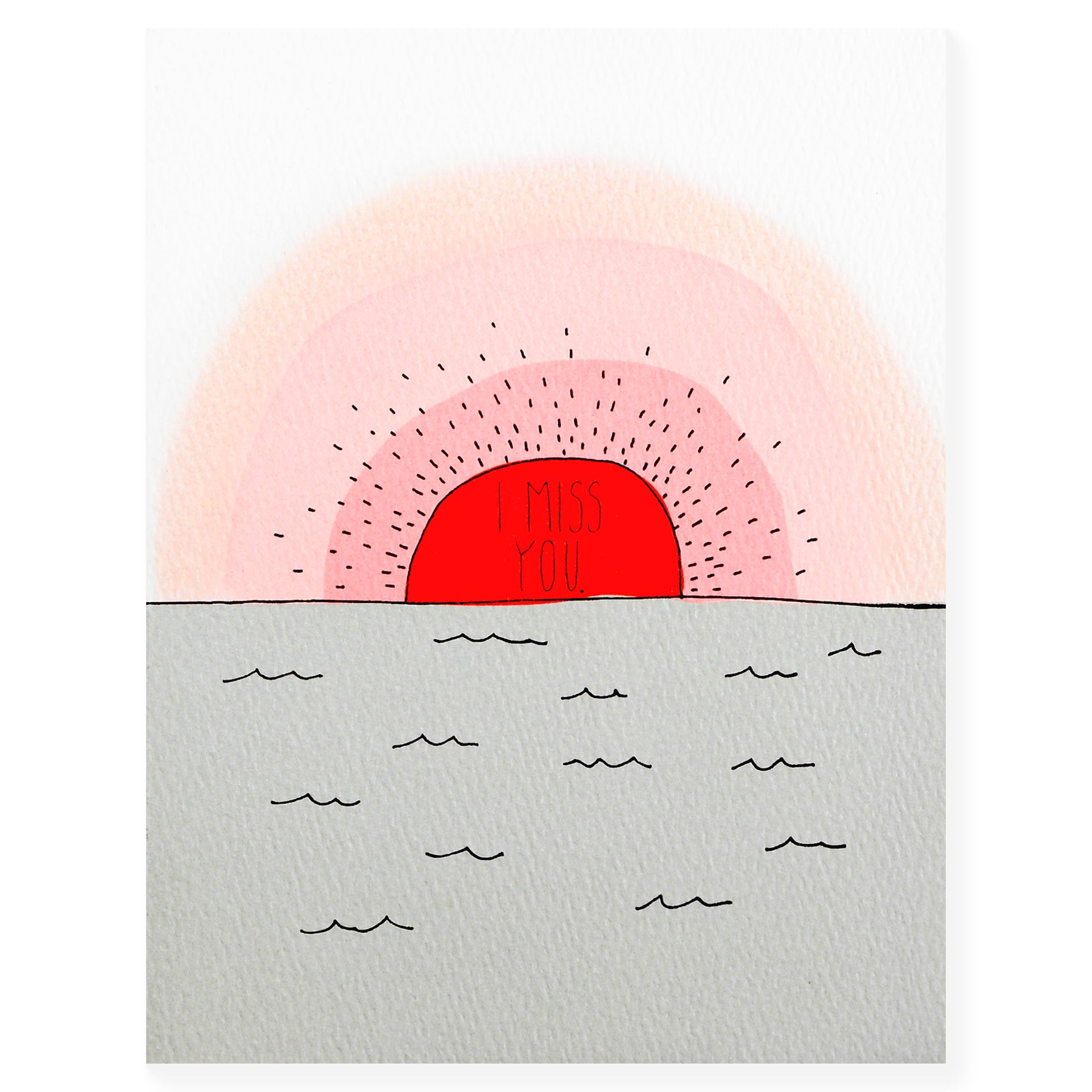 Hartland Brooklyn Miss You Sunset Greeting Card 