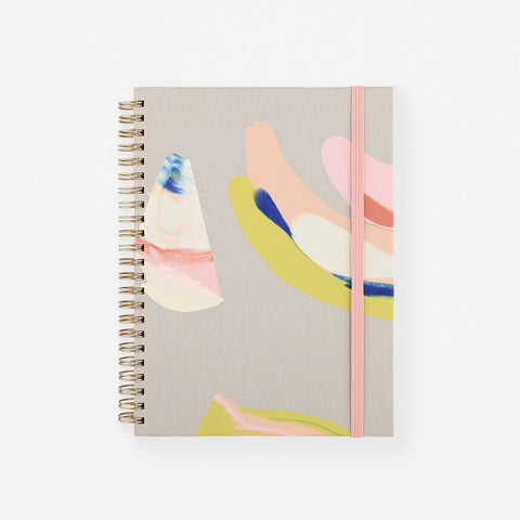 Moglea Citron Hand-Painted Cloth-Covered Lined Notebook A5