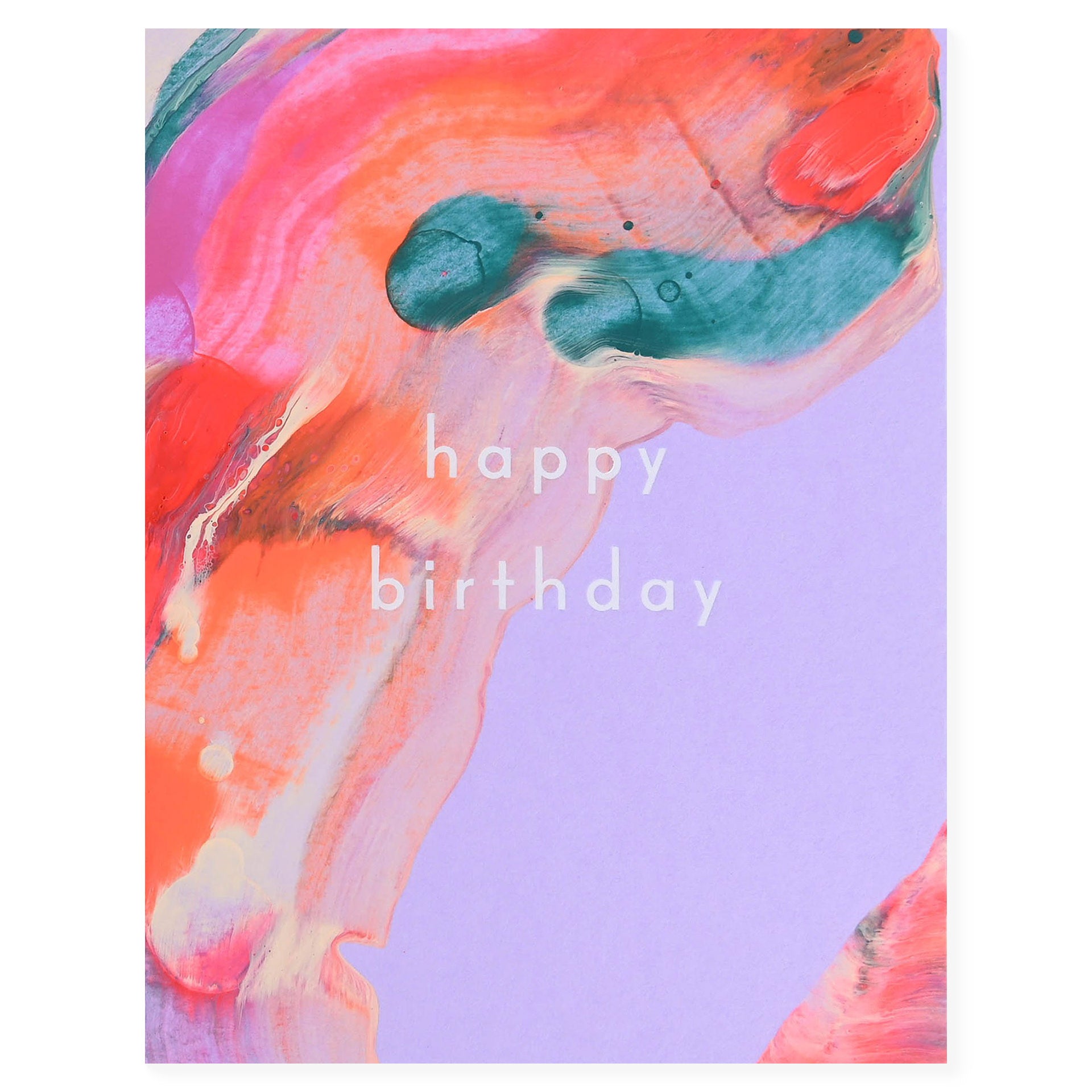 Moglea Orchid Hand-Painted  Birthday Card 