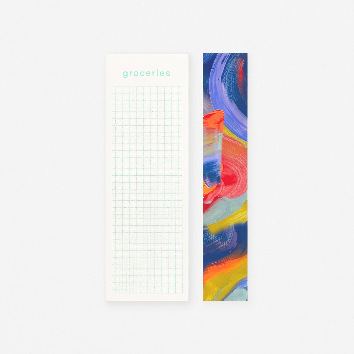 Slim Hand-Painted Notepad Groceries