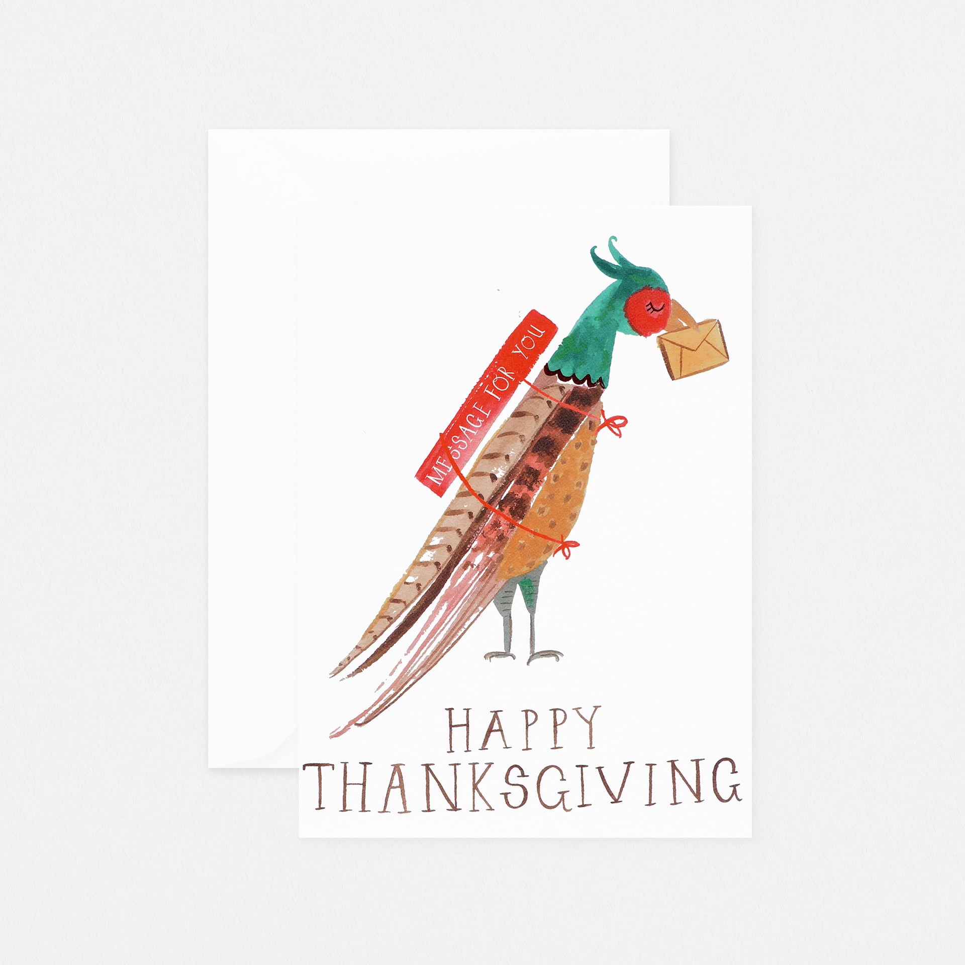 Mr. Boddington's Studio Pheasant At The Door Thanksgiving Card 