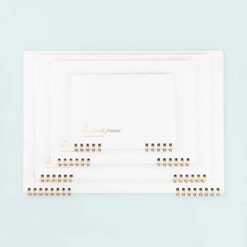 Nakabayashi Logical Prime Notebook Ring Binding Special Edition White Blank | 4 Sizes 