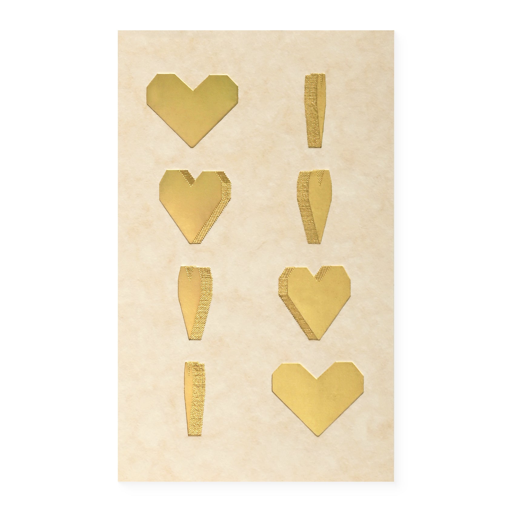 Spinning Heart Holographic Metallic Gold Greeting Card
