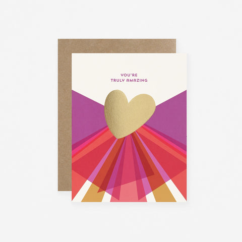 Night Owl Paper Goods Amazing Gold Heart Greeting Card 