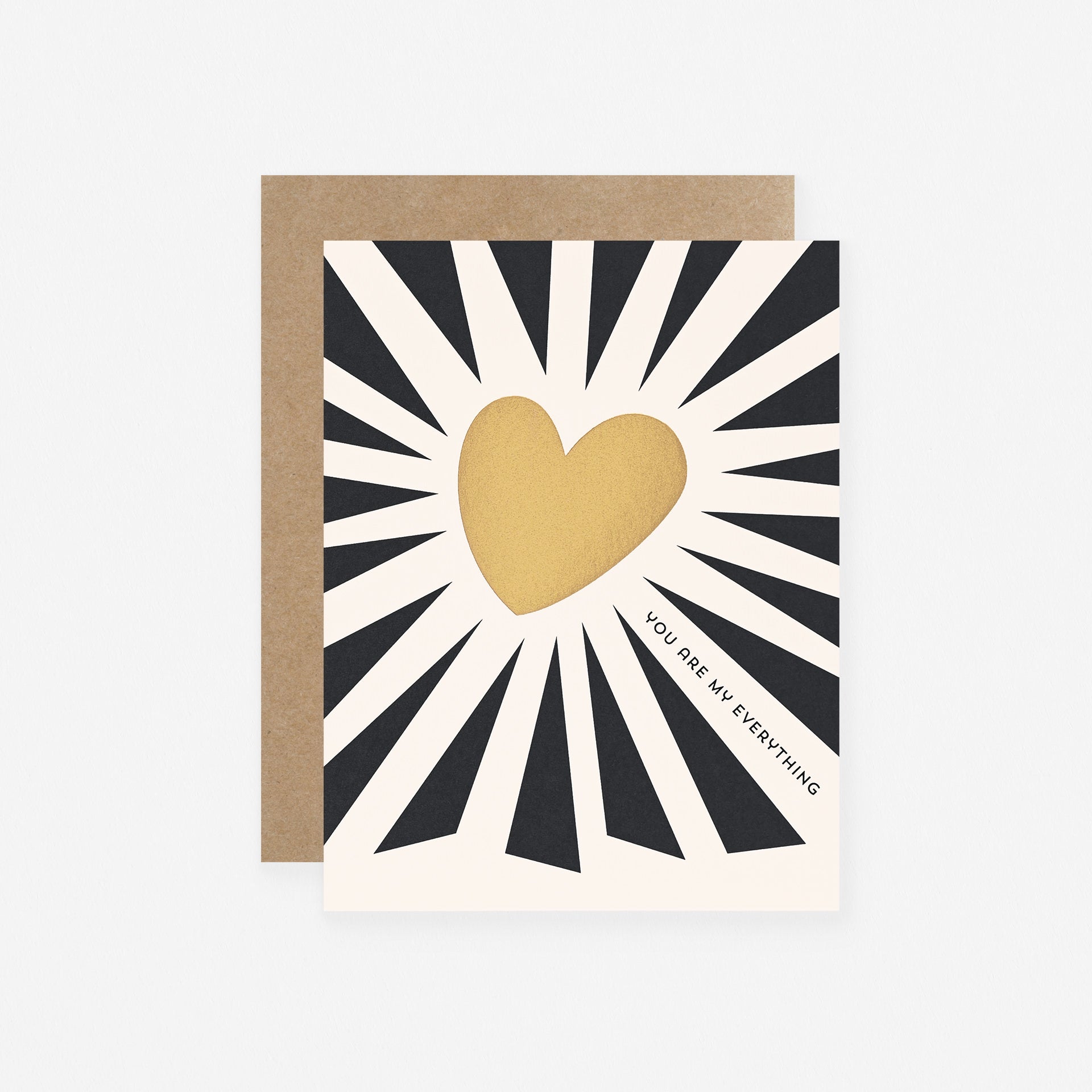 Night Owl Paper Goods Black And White Everything Heart Greeting Card 