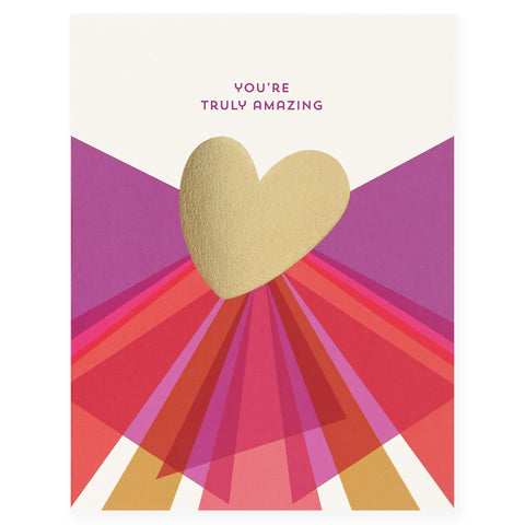 Night Owl Paper Goods Amazing Gold Heart Greeting Card 