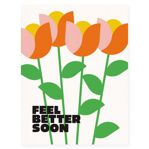 paper&stuff Feel Better Tulips Get Well Card 