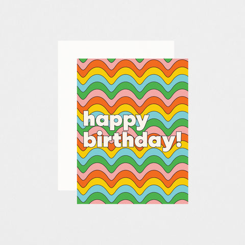 paper&stuff Wavy Happy Birthday Card 
