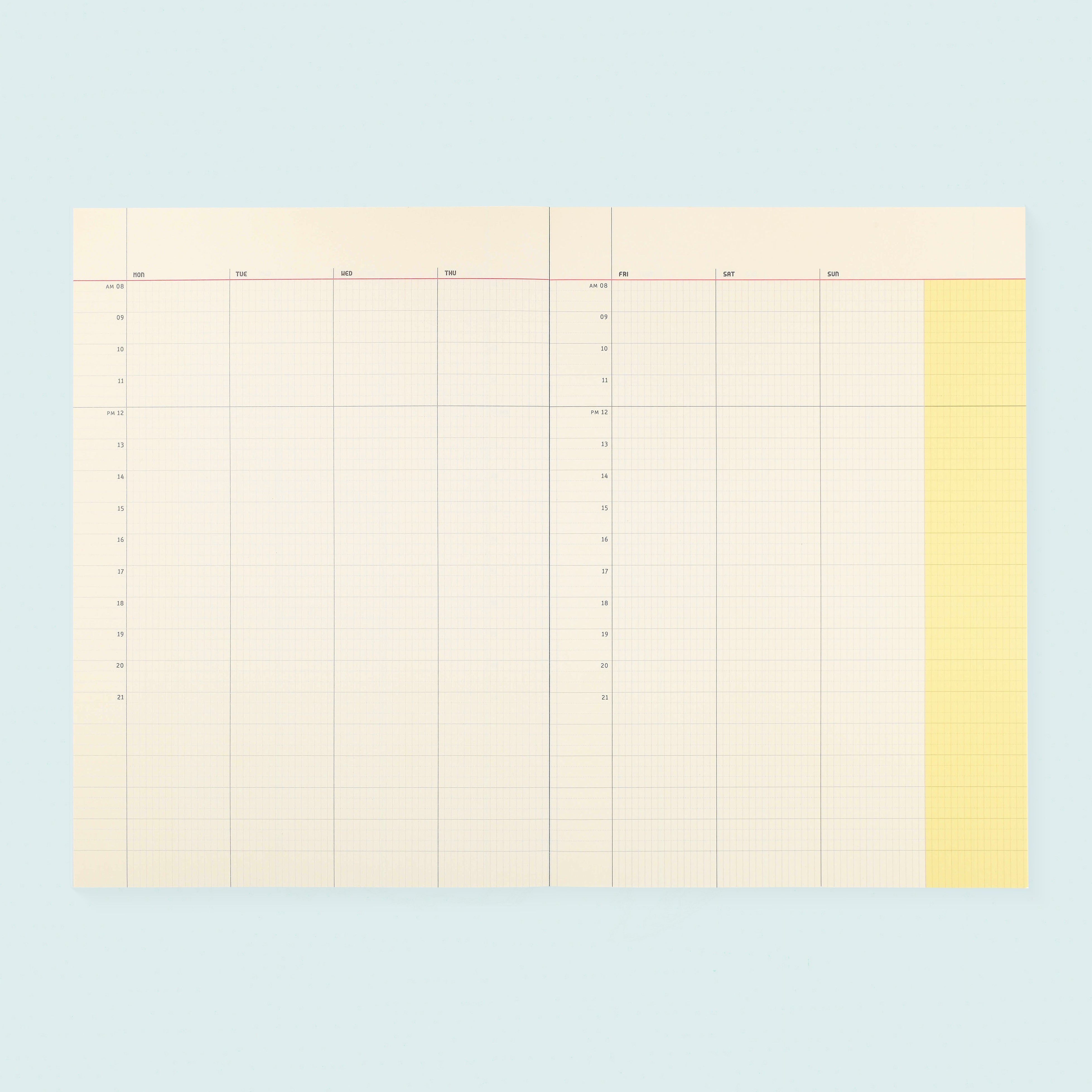 Paperways Large Weekly Organiser Planner Undated Flax Yellow 