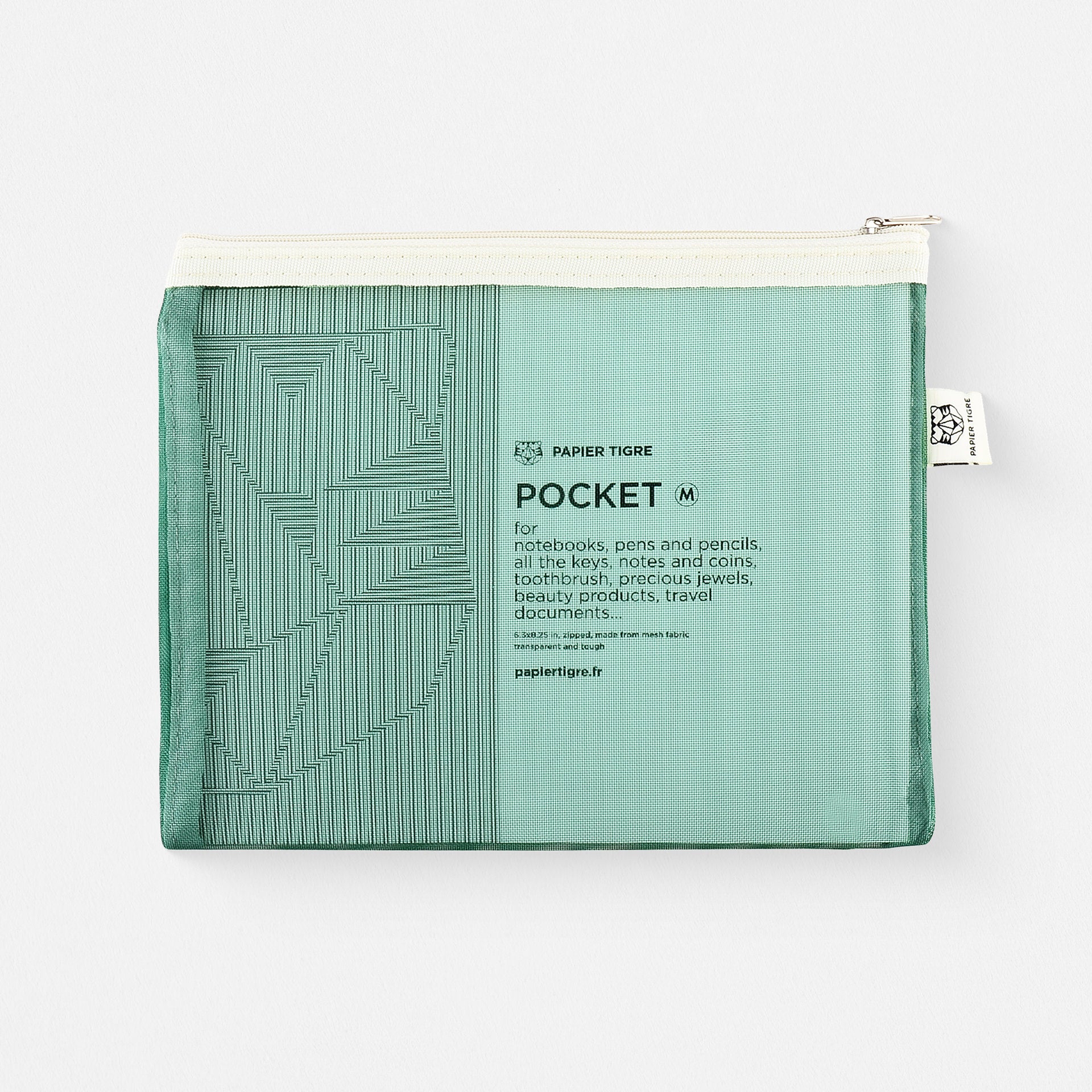 Papier Tigre Medium Mesh Pouch Green 