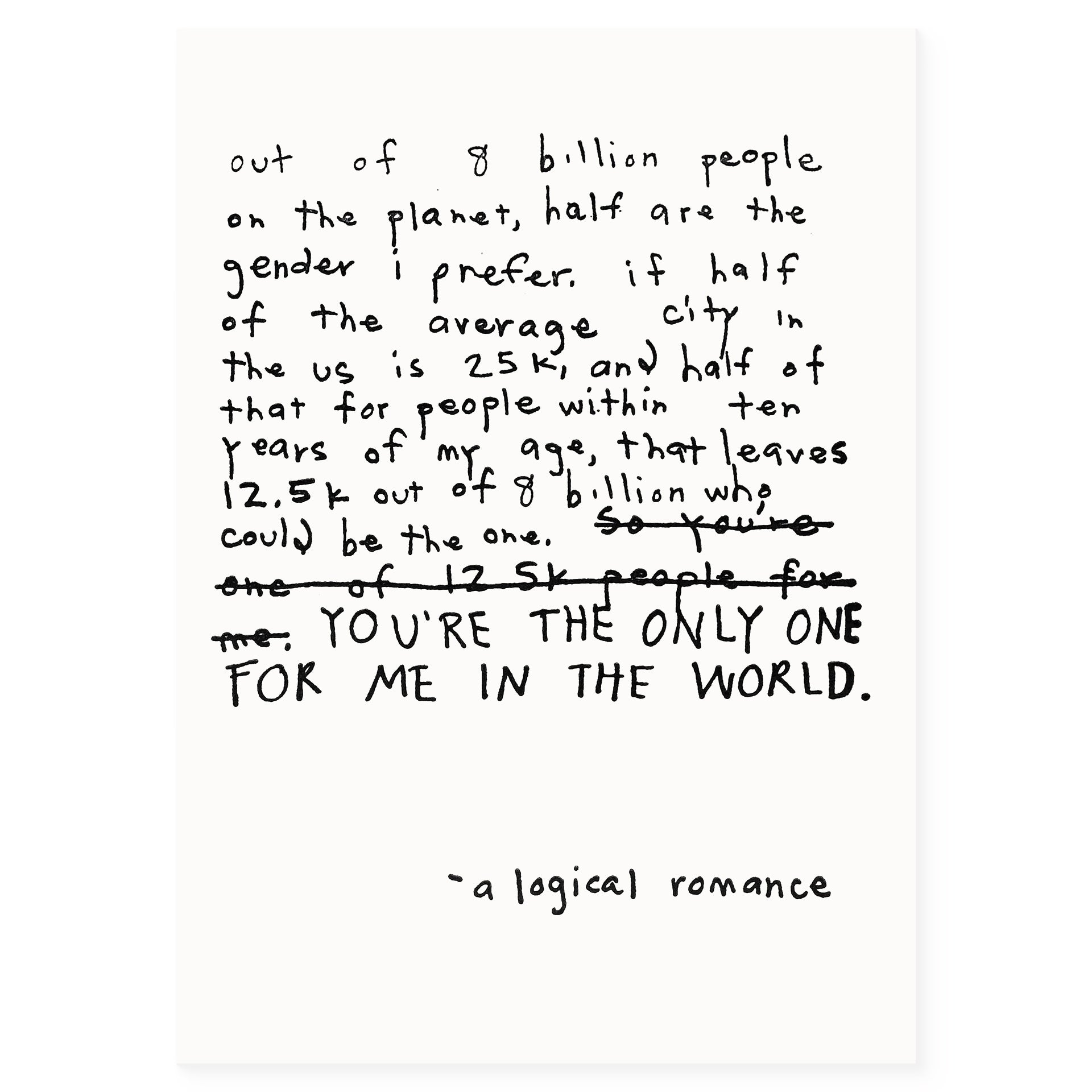 People I've Loved Logical Romance Greeting Card 