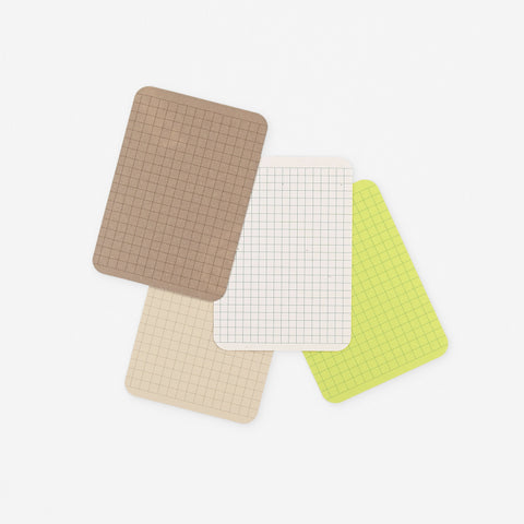 Foglietto Quadrato (Grid)  Memo Cards A7 Beige/White/Tatin Green/Brown 