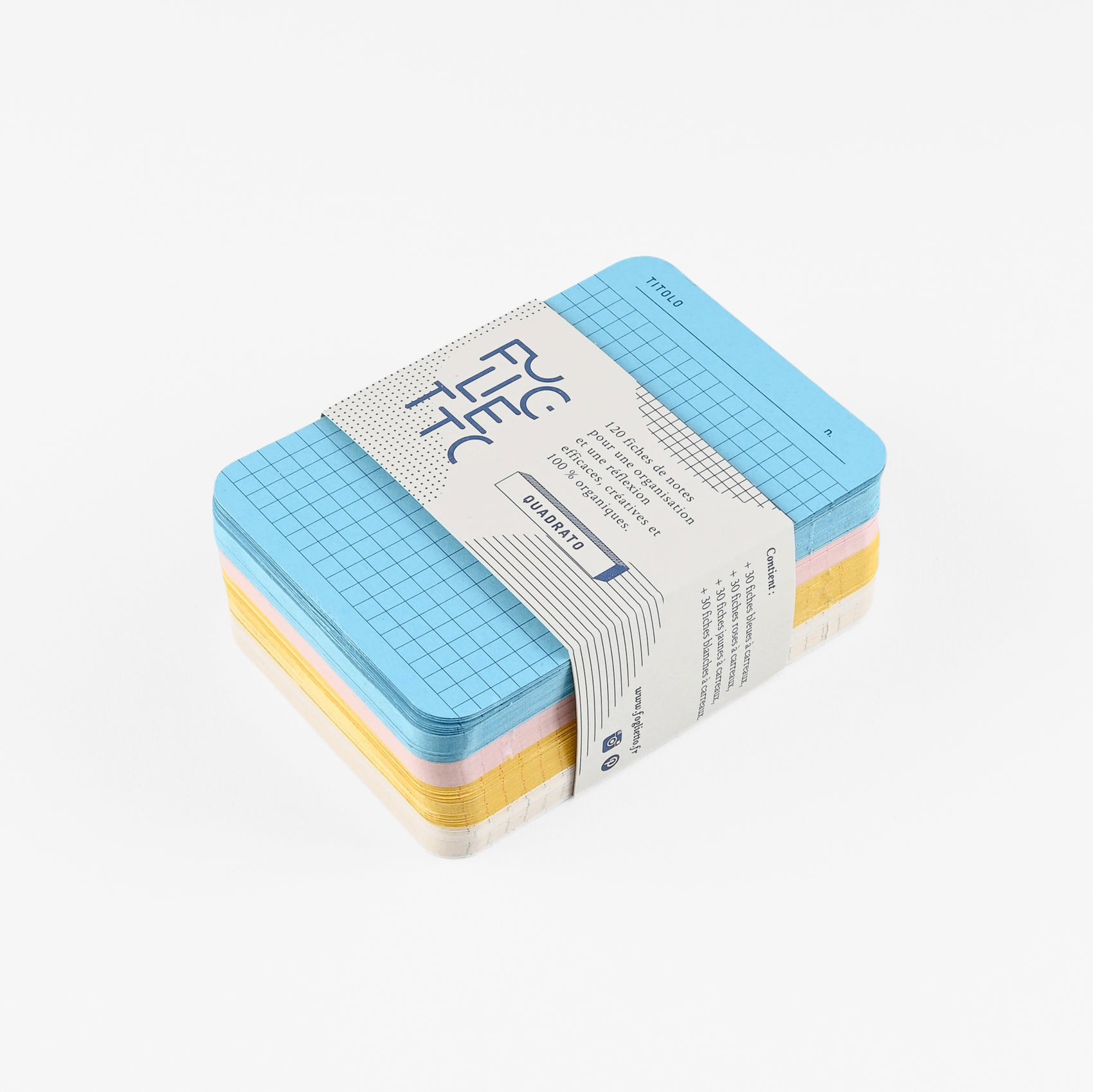 Foglietto Quadrato (Grid)  Memo Cards A7 Pink/Yellow/Blue/Ivory 